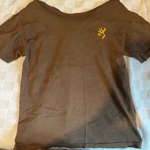 Brown T-Shirt with Yellow Logo